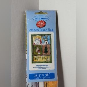 Pat Yuille Garden Flag Happy Holidays 25.5 Inches By 38 Inches 2005